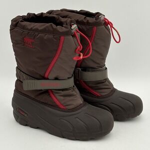 Sorel Women's Size 6 Snow Commander Winter Boots Brown Red Waterproof Warm